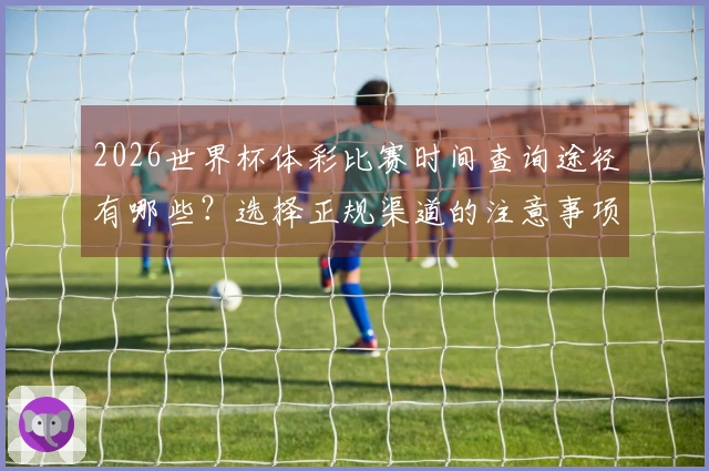 2026世界杯体彩比赛时间查询途径有哪些？选择正规渠道的注意事项